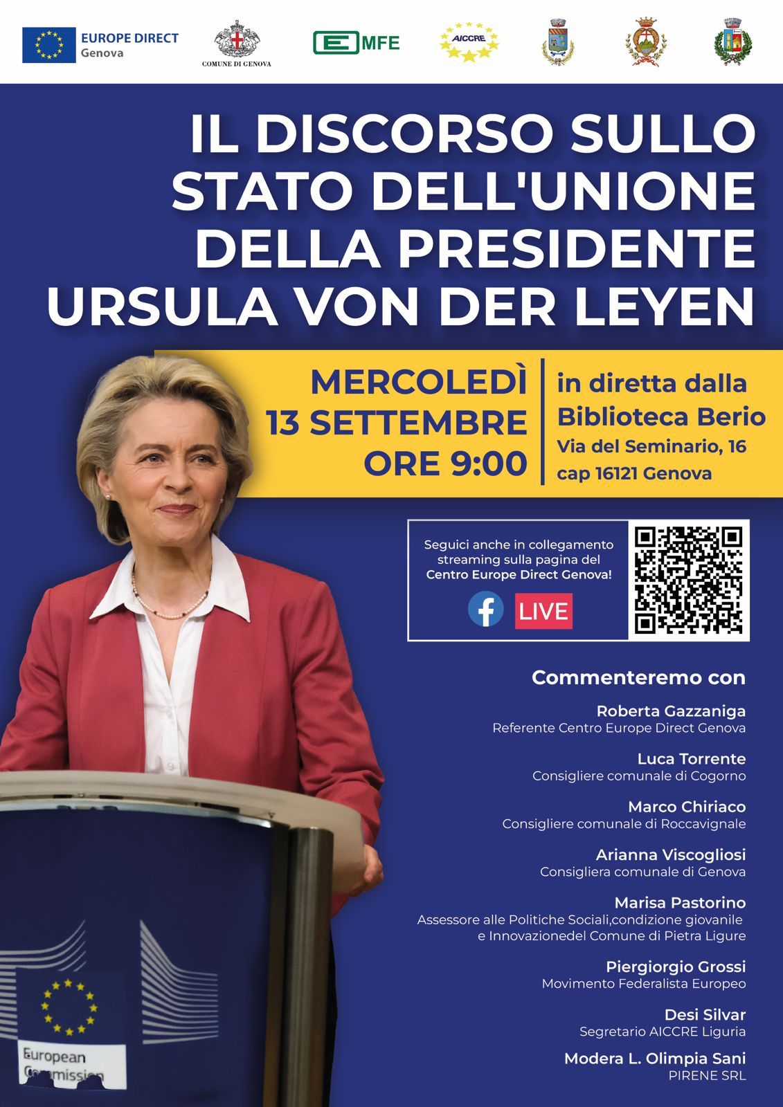 13 Settembre 2023 - Discorso Presidente Ursula Von Der Leyen | Genova Smart